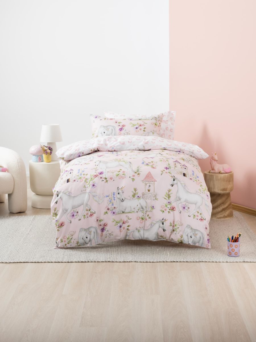 Unicorn Blossom Duvet Cover Set